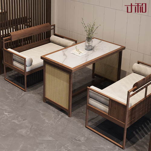 寸和茶室沙发卡座餐饮酒馆桌椅