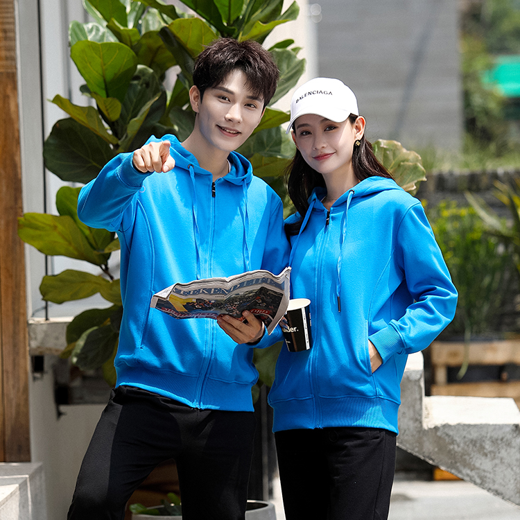 卫衣定制480克纯棉连帽拉链开衫上衣学生班服秋季外套印图做logo