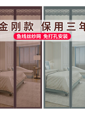 纱帘窗沙帘2021年新款卧室纱窗帘免打孔安装魔术贴自粘式防蚊门帘