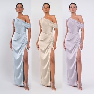 绝美姐妹团高级感缎面伴娘服礼服高级小众显瘦大码 胖mm气质