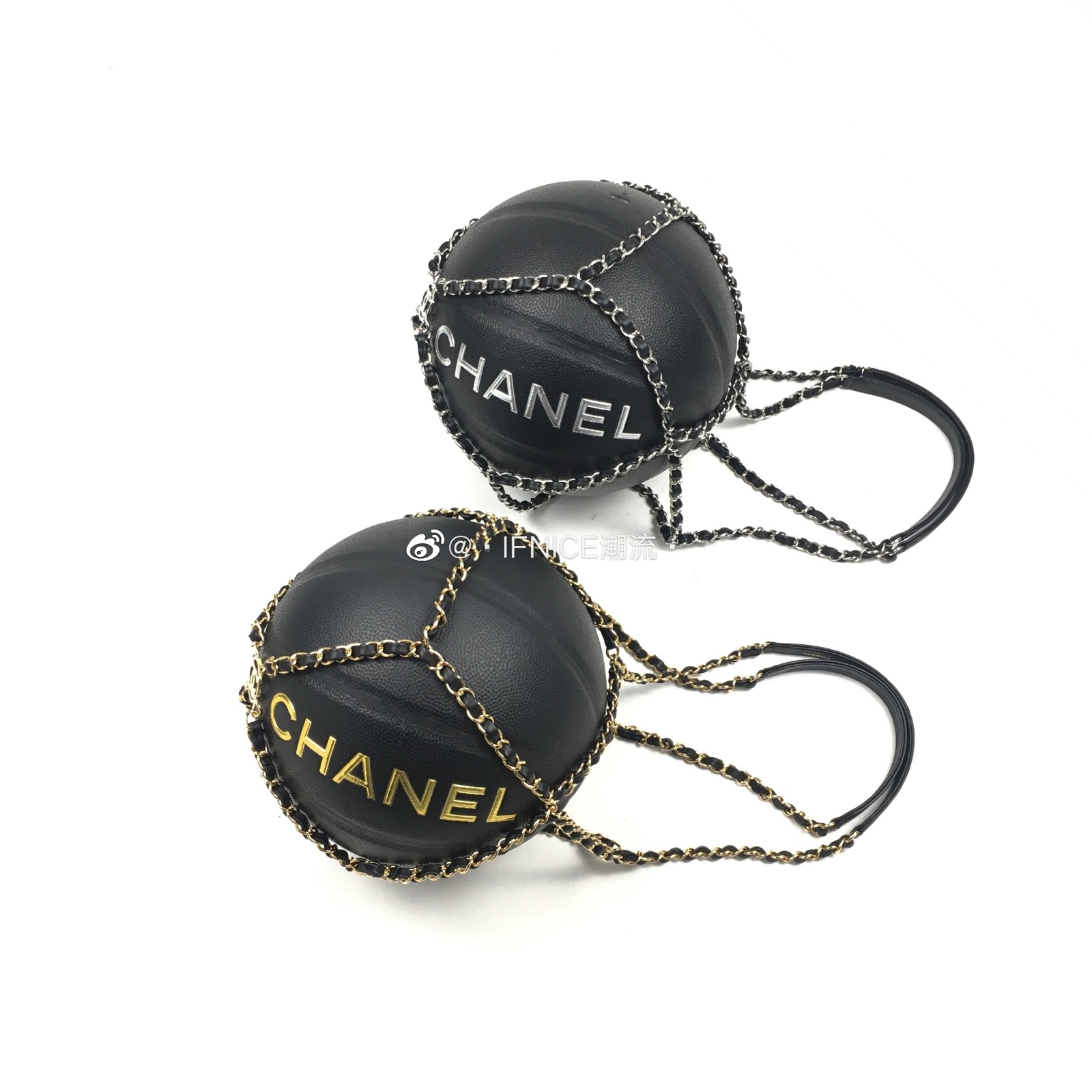 Chanel 香奈儿 字母Logo 烫金 金银色 链条 篮球 摆设
