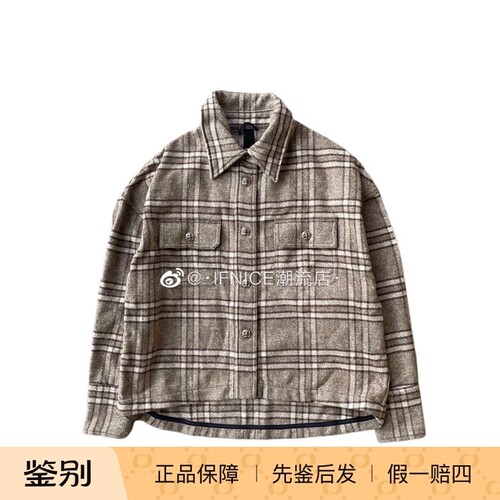 Chrome Hearts 克罗心 十字花银扣 羊绒格子衬衫外套
