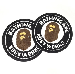 地毯 Ape 现货 饰 Bathing 猿人头 居家装 门垫 圆形 Bape