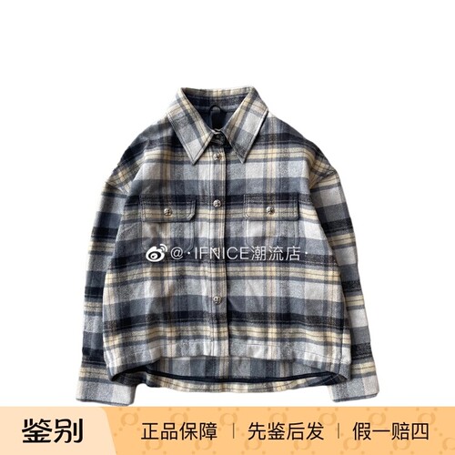 Chrome Hearts 克罗心 十字花银扣 羊绒格子衬衫外套