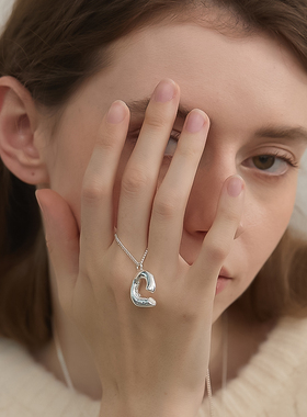 一枝橘 长款银色毛衣链小众简约欧美秋冬不规则项链欧尼同款