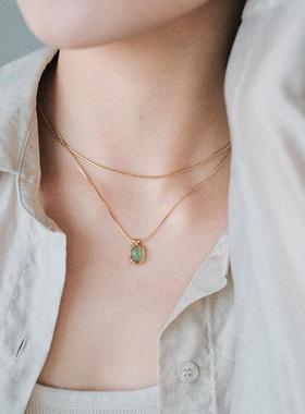 一枝橘 小众设计复古黑玛瑙项链轻奢虎眼石百搭高级感小众锁骨链