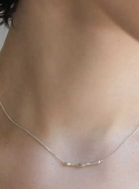 一枝橘复古日系做旧风项链女法式不规则椭圆小吊坠925银