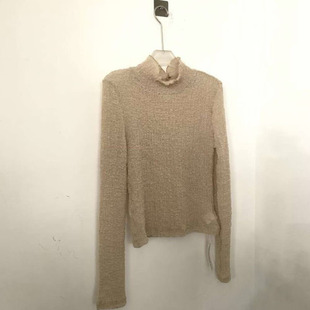 长袖 女2026早春别致T恤修身 上衣 fashion半高领褶皱薄纱打底衫