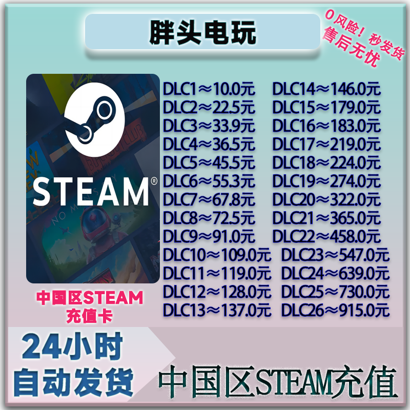 Steam充值卡 中国区Steam钱包余额官方CDK 钱包礼品卡 正规钱包码 电玩/配件/游戏/攻略 STEAM 原图主图