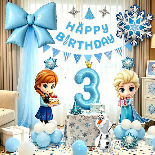 冰雪奇缘主题生日场景布置KT板