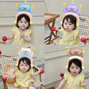 生日派对男女孩气球头饰生日熊可爱氛围感儿童玩具卡通摆摊礼品