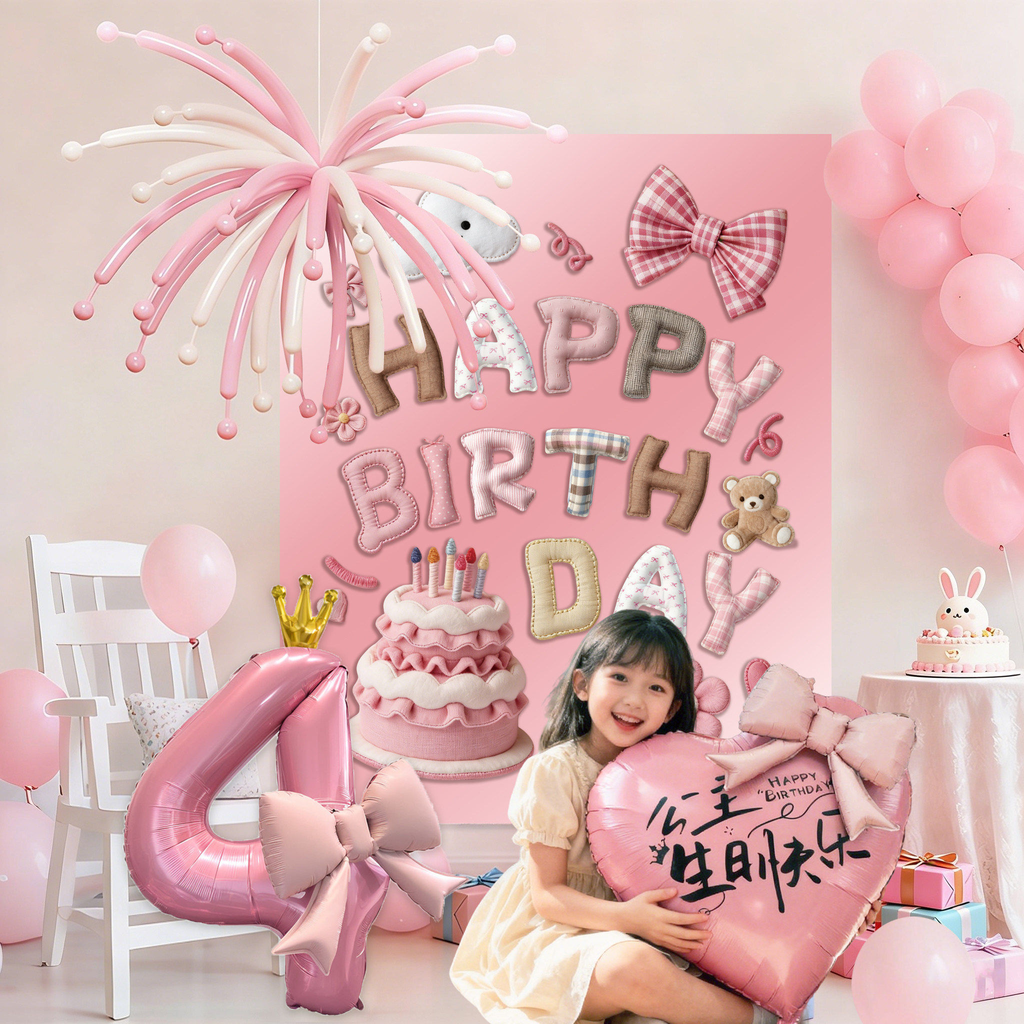 周岁生日场景氛围布置女孩立体背景墙挂布儿童派对仪式感装扮用品,节庆用品/礼品,节日装扮用品,淘宝优惠券,粉丝福利购,淘宝优惠卷