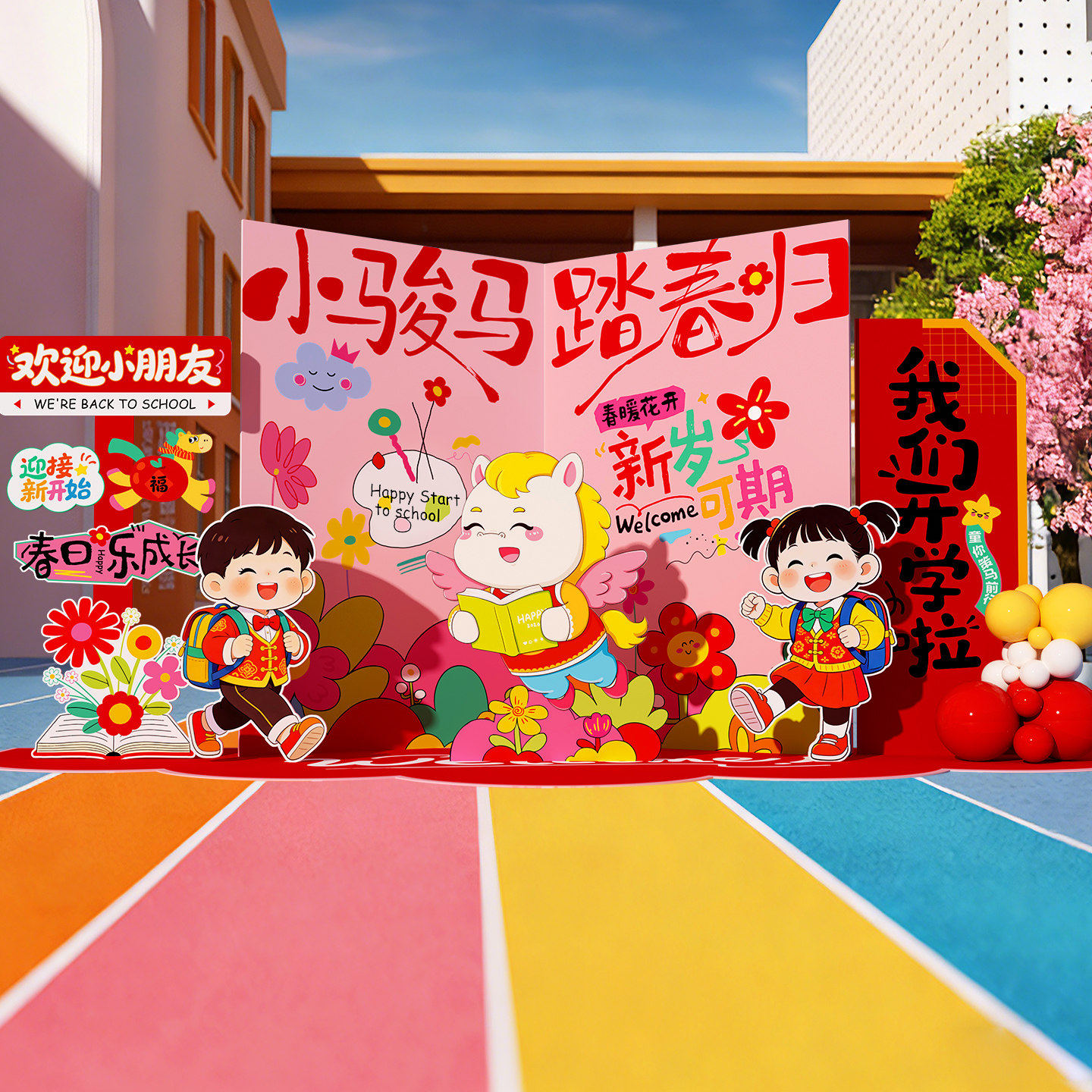 幼儿园开学仪式氛围感布置小学校活动场景背景墙装饰拍照KT板,节庆用品/礼品,节日装扮用品,淘宝优惠券,粉丝福利购,淘宝优惠卷