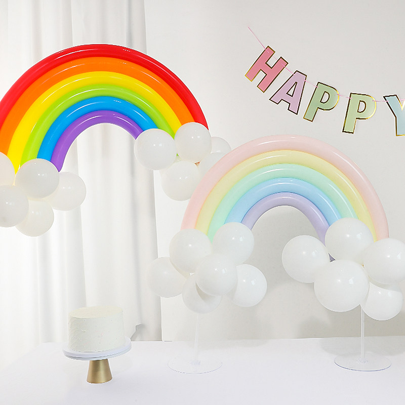 彩虹云朵生日装扮可爱马卡龙色图片