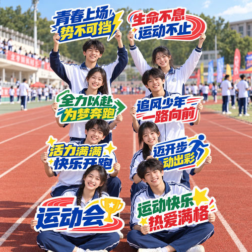 学校运动会kt板手举牌