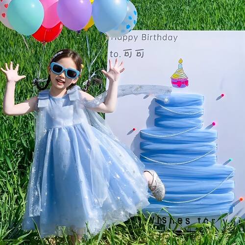 小红书同款diy网纱蛋糕kt板儿童生日场景布置定制迎宾牌拍照道具