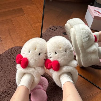 Hellokitty正版联名棉鞋女2025冬季厚底毛绒保暖鞋加厚加绒雪地靴