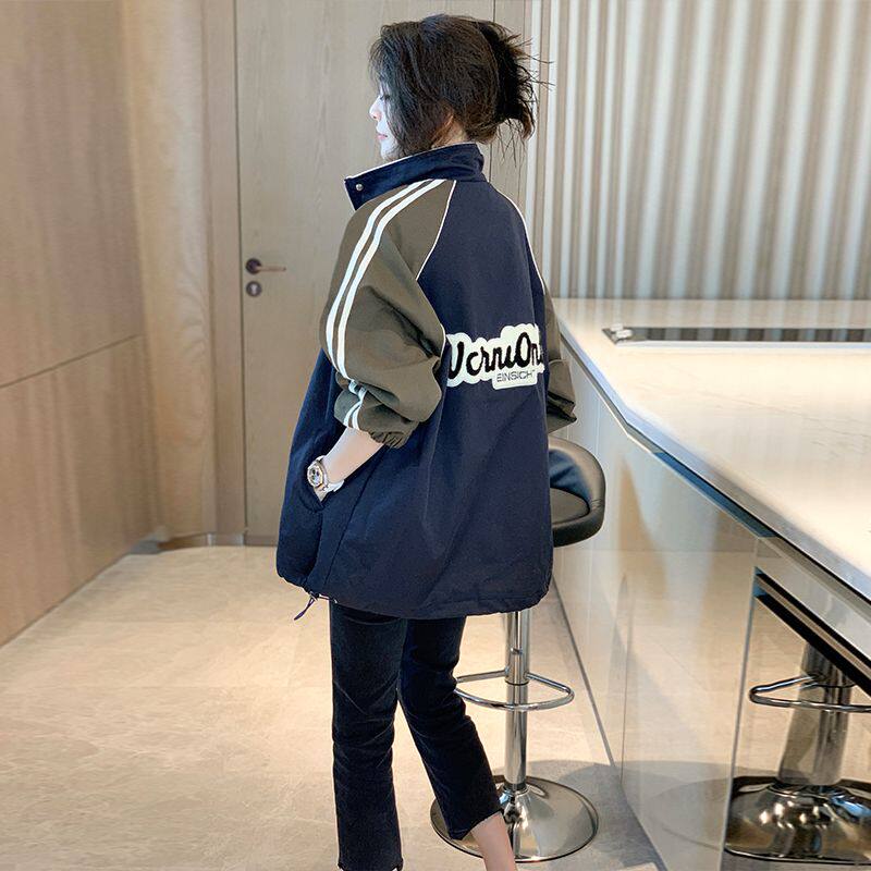 2025年新款春秋季撞色棒球服外套女休闲运动高级感夹克短上衣欧货