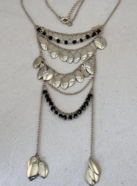 欧美饰品民族风双层长款复古流苏个性中古高级感轻奢小众女毛衣链