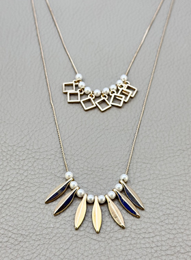 时尚韩版项饰夸张扇形珍珠项链