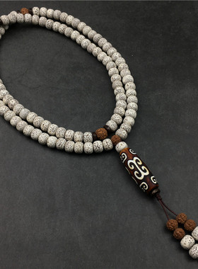 天然星月菩提子回纹男士佛珠项链