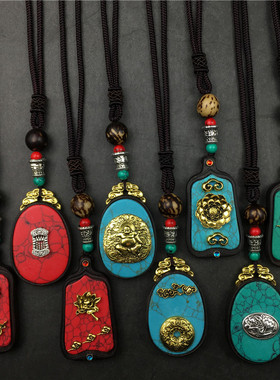 文艺风女士挂件木质配饰吊坠项链