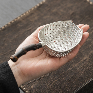 祥晟紫竹手柄网兜锡茶漏滤茶器网公道杯过滤器家用茶隔茶具零配件