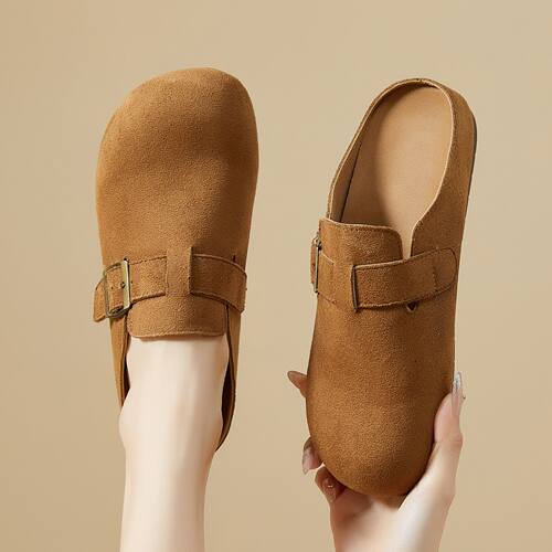 XHD688-1大码勃肯拖鞋2026年春季新款平底一脚蹬包头半托外穿女鞋