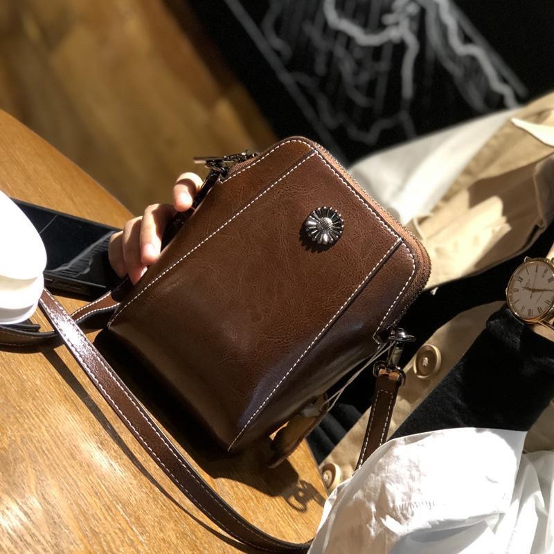 真皮小包包女2025新款潮时尚百搭软牛皮女包迷你斜挎包放手机包女