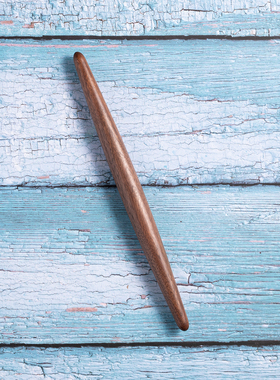 奶奶的擀面杖两头尖不二木作擀面棒进口黑胡桃大号家用实木饺子皮