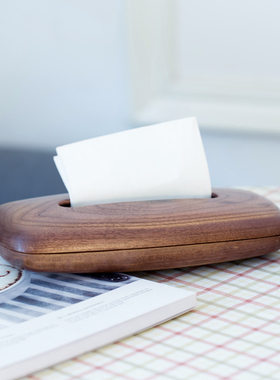 纸巾盒不二木作设计师北美黑胡桃木手工木艺餐巾纸盒抽纸盒纸抽盒