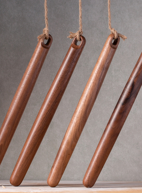 奶奶的擀面杖两头细不二木作进口黑胡桃木小号家用实木饺子皮大号