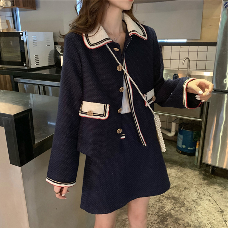 (用200元券)大码女装2019秋装新款法式显两件套胖妹妹mm遮肚藏肉宽松网红外套