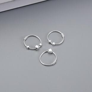 S999纯银碎银几两耳环女小众高级耳钉2022年新款夏季耳饰潮