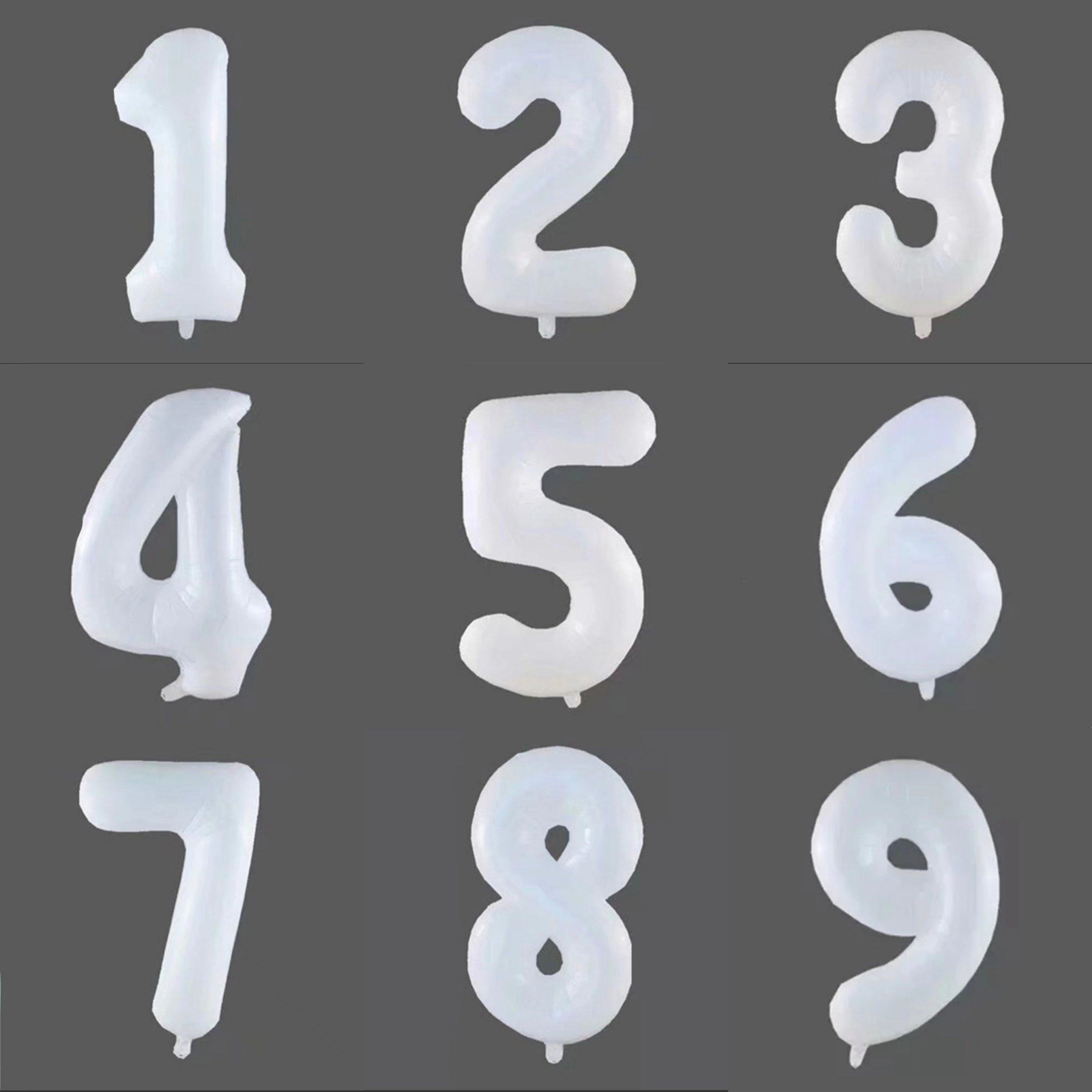 40寸数字铝膜美版瘦体白色流行生日派对装饰卡通造型生日装饰气球