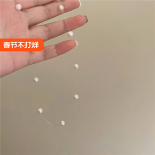 珍妮弗日记 法式复古高级感小众鱼线串天然珍珠锁骨链 超仙项链潮