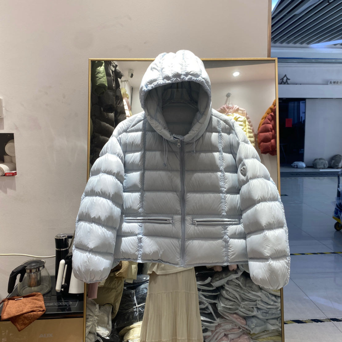 新爆款韩版连帽红色泡芙排骨羽绒服女短款90白鸭绒小个子保暖外套