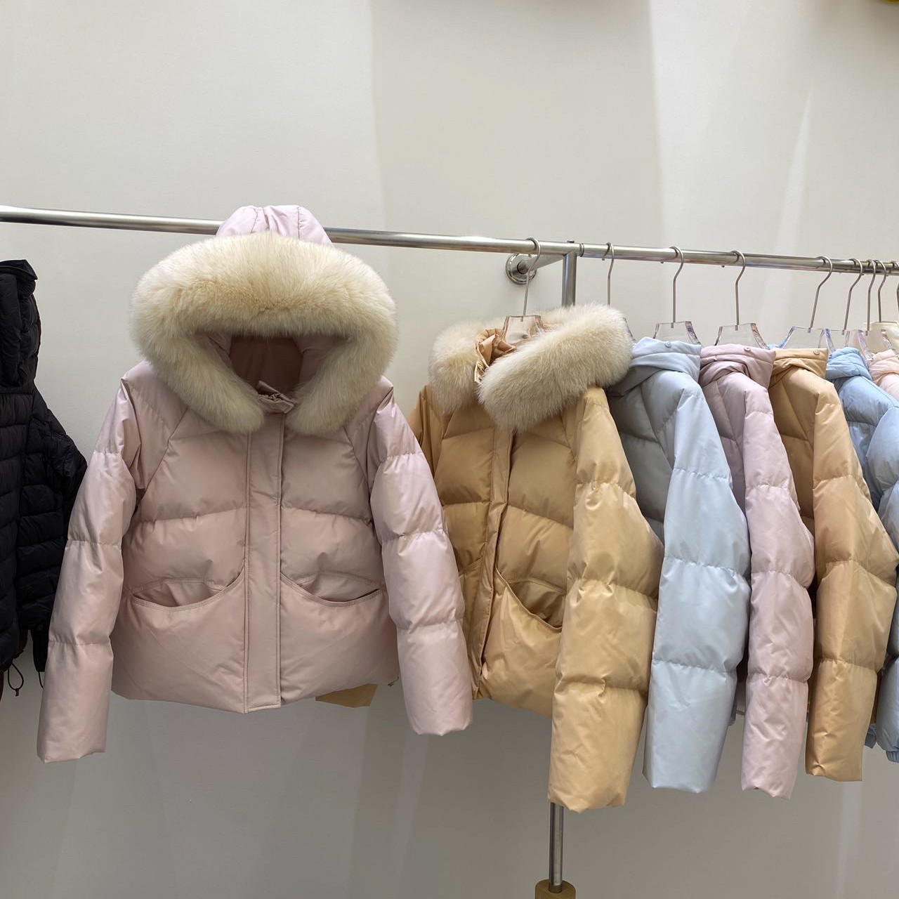 宽松东大门90白鸭绒羽绒服女短款狐狸毛领加厚保暖遮屁股外套冬潮