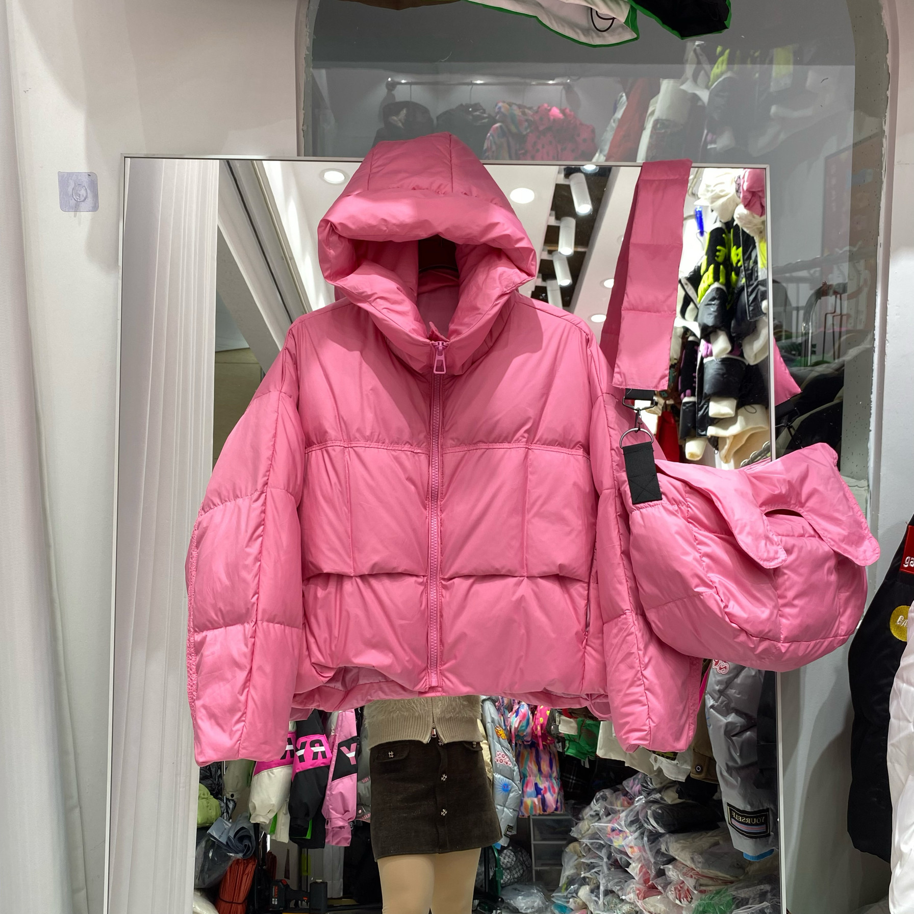 糖果色小款羽绒服女短款2024包包