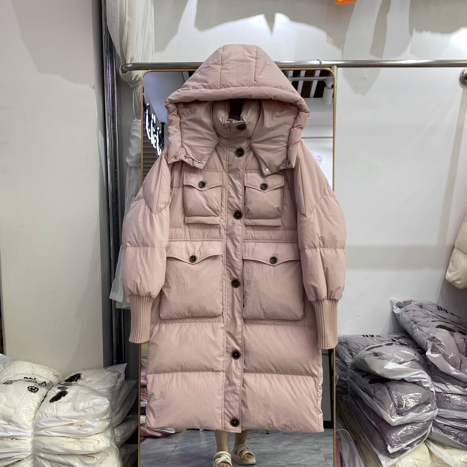 长款过膝羽绒服女2024冬新款宽松