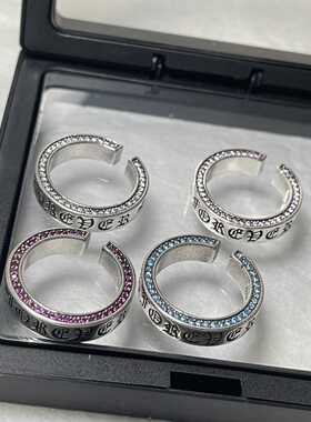 S925潮牌复古永恒之心戒指男女情侣款个性时尚指环十字双面戒指