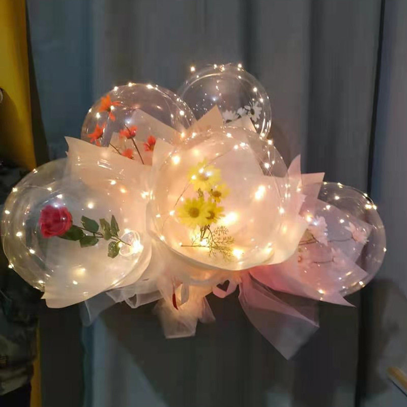 小雏菊花束LED发光diy材料包节日送女友创意惊喜浪漫手捧花波波球图片