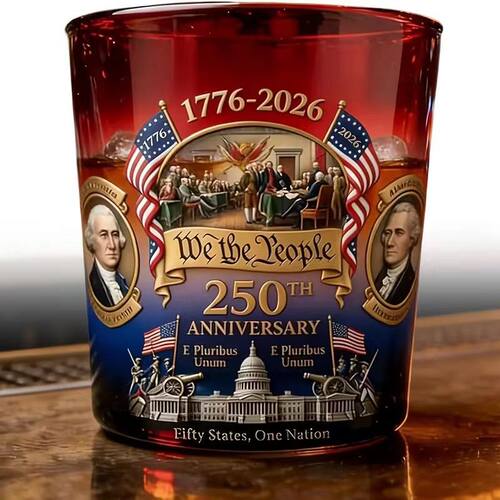 批发独立站多种类彩色玻璃瓶新款酒杯250周年纪念彩瓶酒杯酒壶