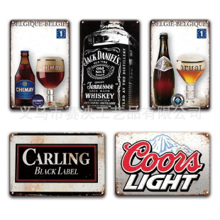 亚马逊TK吉尼斯复古啤酒铁皮画酒吧餐厅墙壁装饰挂画金属工艺品