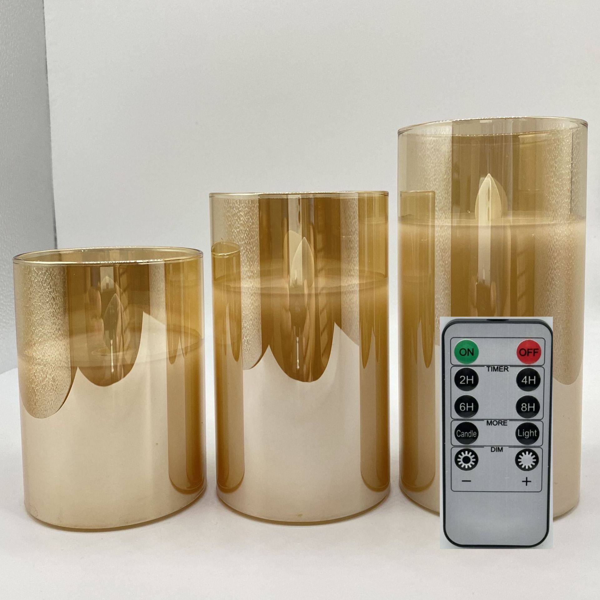 现货金色10键遥控摇摆玻璃蜡烛灯圣诞蜡烛婚庆蜡摇摆蜡烛电子蜡烛