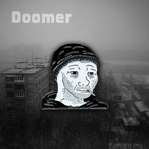 doomer后朋克徽章胸针