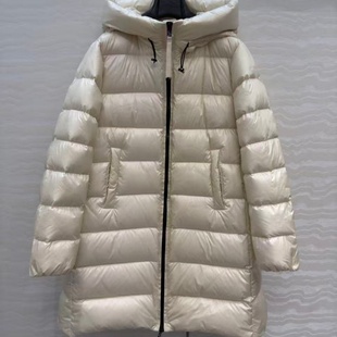 日系新款记忆丝国标90%进口白鹅绒收腰大A裙摆版型中长款羽绒服女