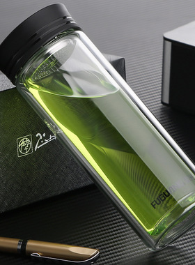富光G1613双层玻璃杯便携水杯带滤网泡茶杯子透明高颜值320ml包邮