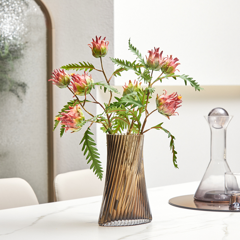 湿感仿真洋蓟假花高级感道具摆设