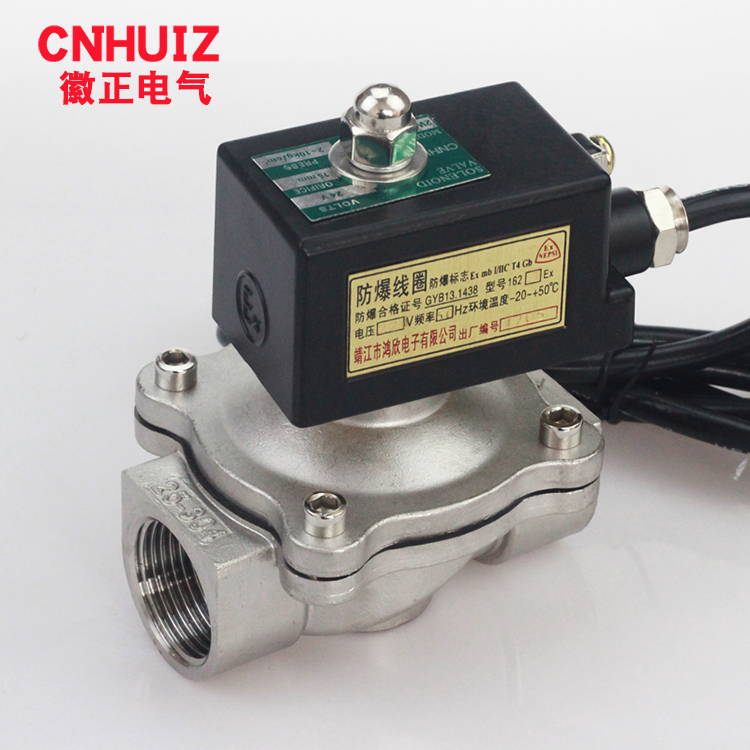 徽正DN25水阀耐高温150度防腐型防爆不锈钢电磁阀2W-250-25B 220V